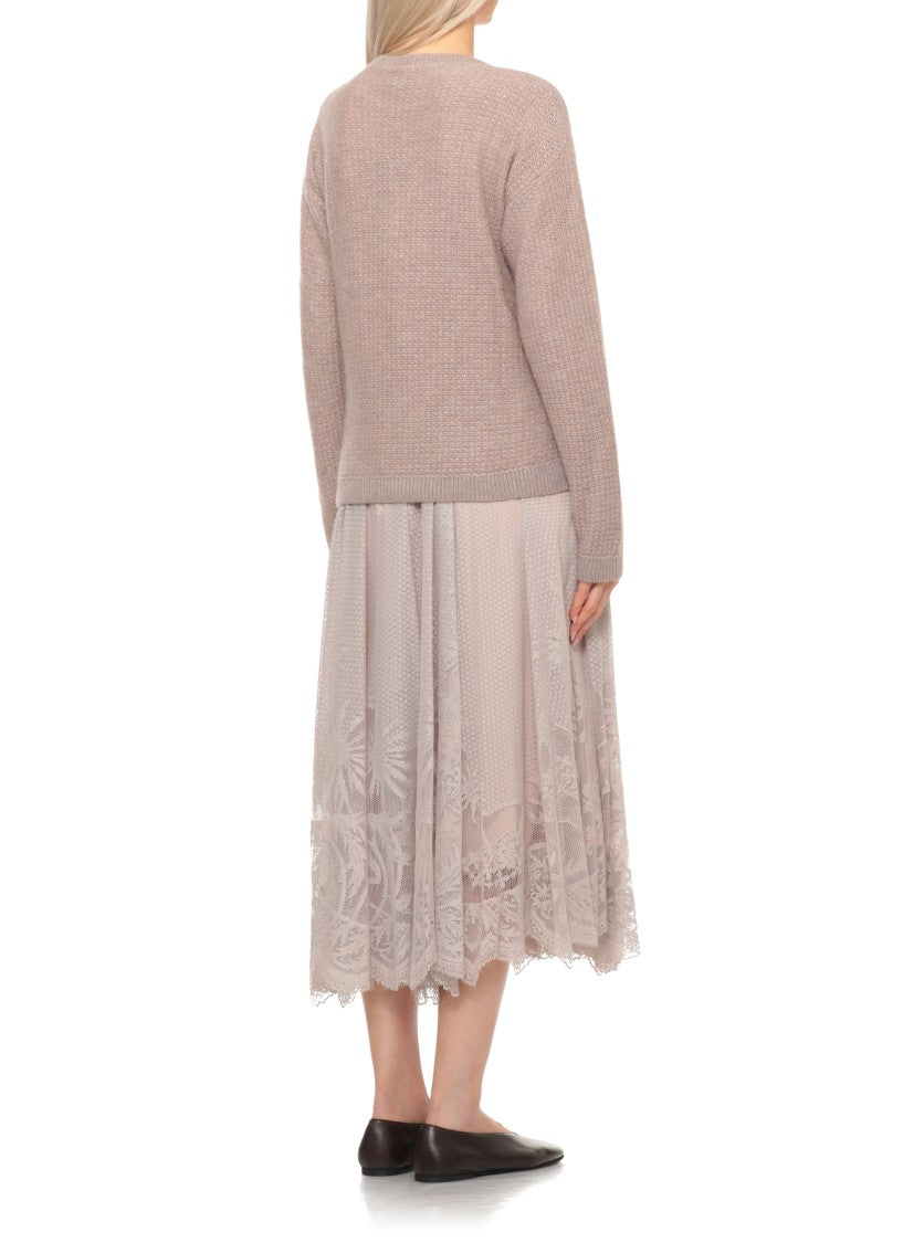 Fabiana Filippi Brown Lurex Wool-Blend Sweater