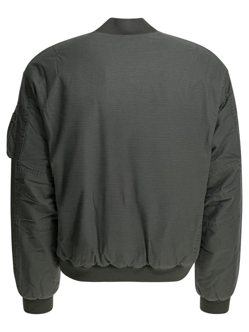 Nonnative Boxy-Fit Grey Cotton Bomber Jacket With Double-Slider Zipper