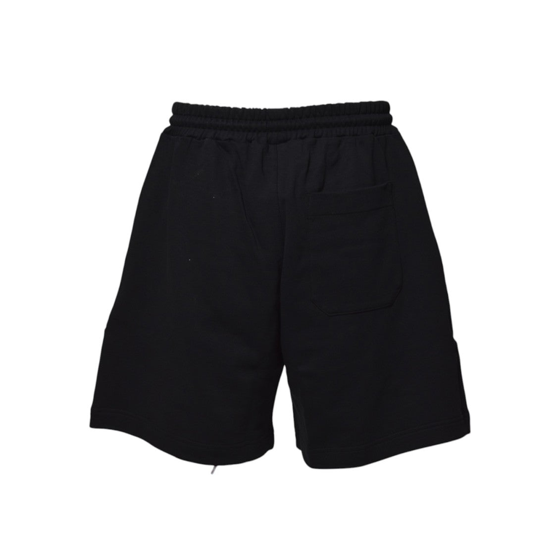 Msgm Black Cotton Sports Shorts With Logo