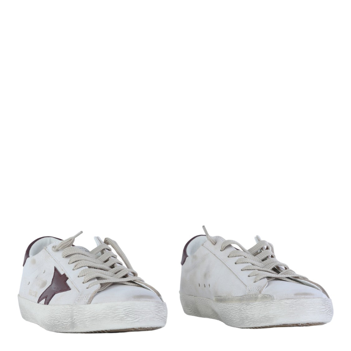 Golden Goose Worn-In White Leather Sneakers With Contrast Detail
