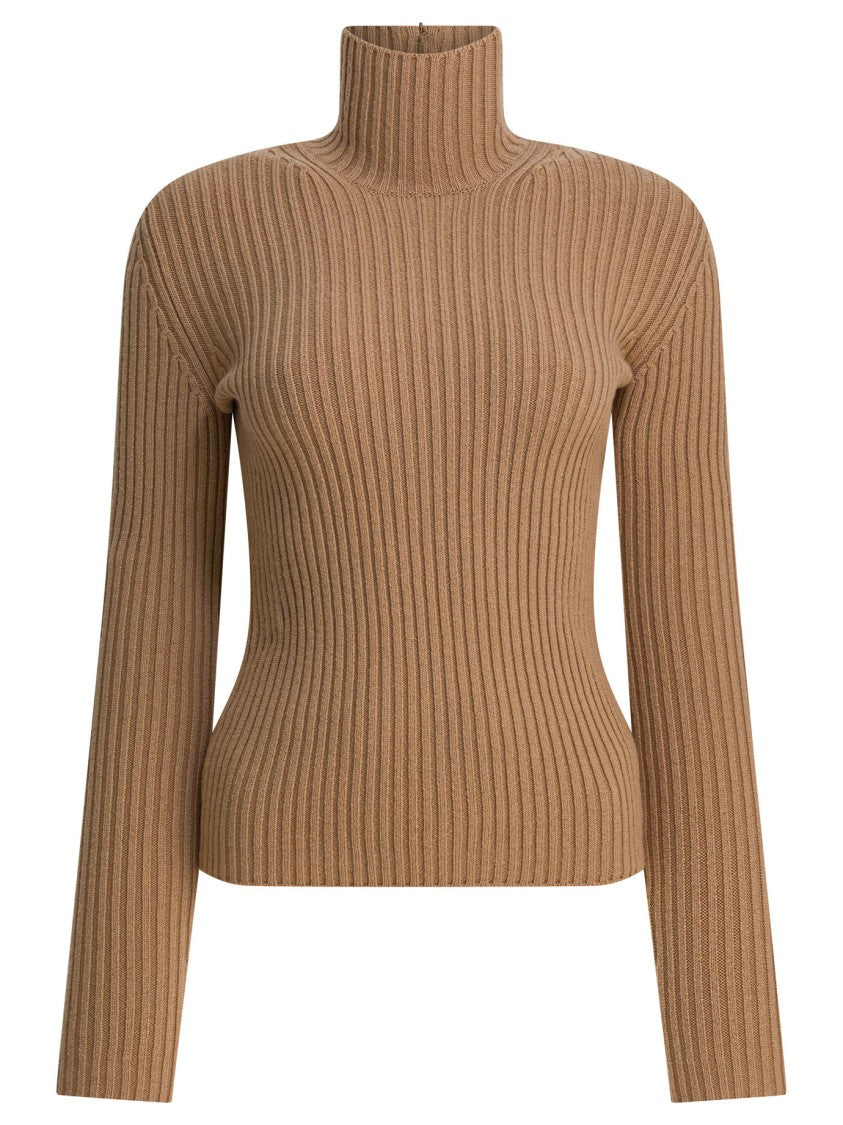 Max Mara Ribbed Wool And Cashmere Turtleneck Sweater