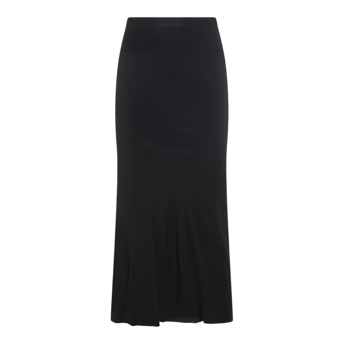 Rick Owens High-Waisted Asymmetrical Black Midi Skirt