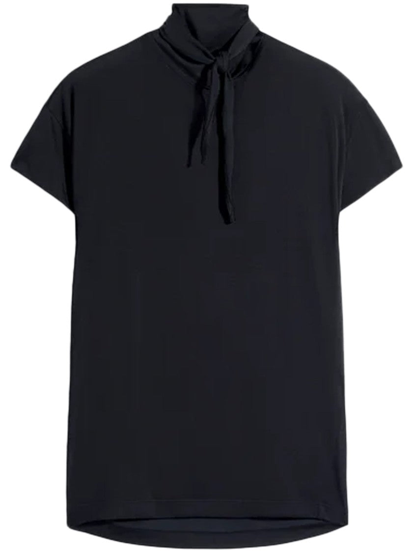 Lemaire Short Sleeve Foulard Top With Tied Scarf Detail