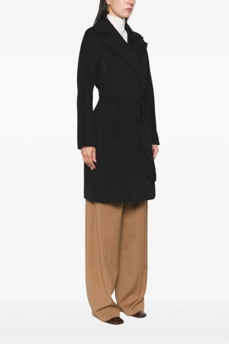 Max Mara Wrap Silhouette Coat With Wide Lapel
