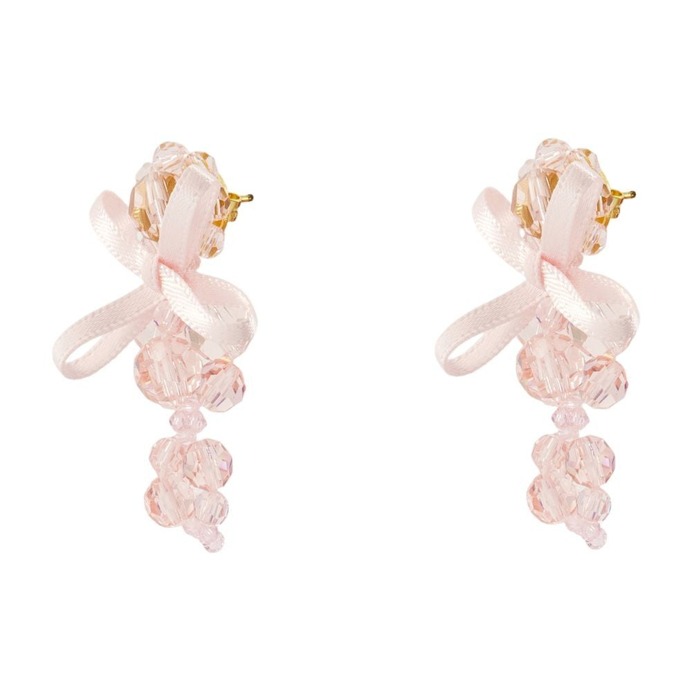 Simone Rocha Crystal-Embellished Bow Earrings With Intricate Detailing