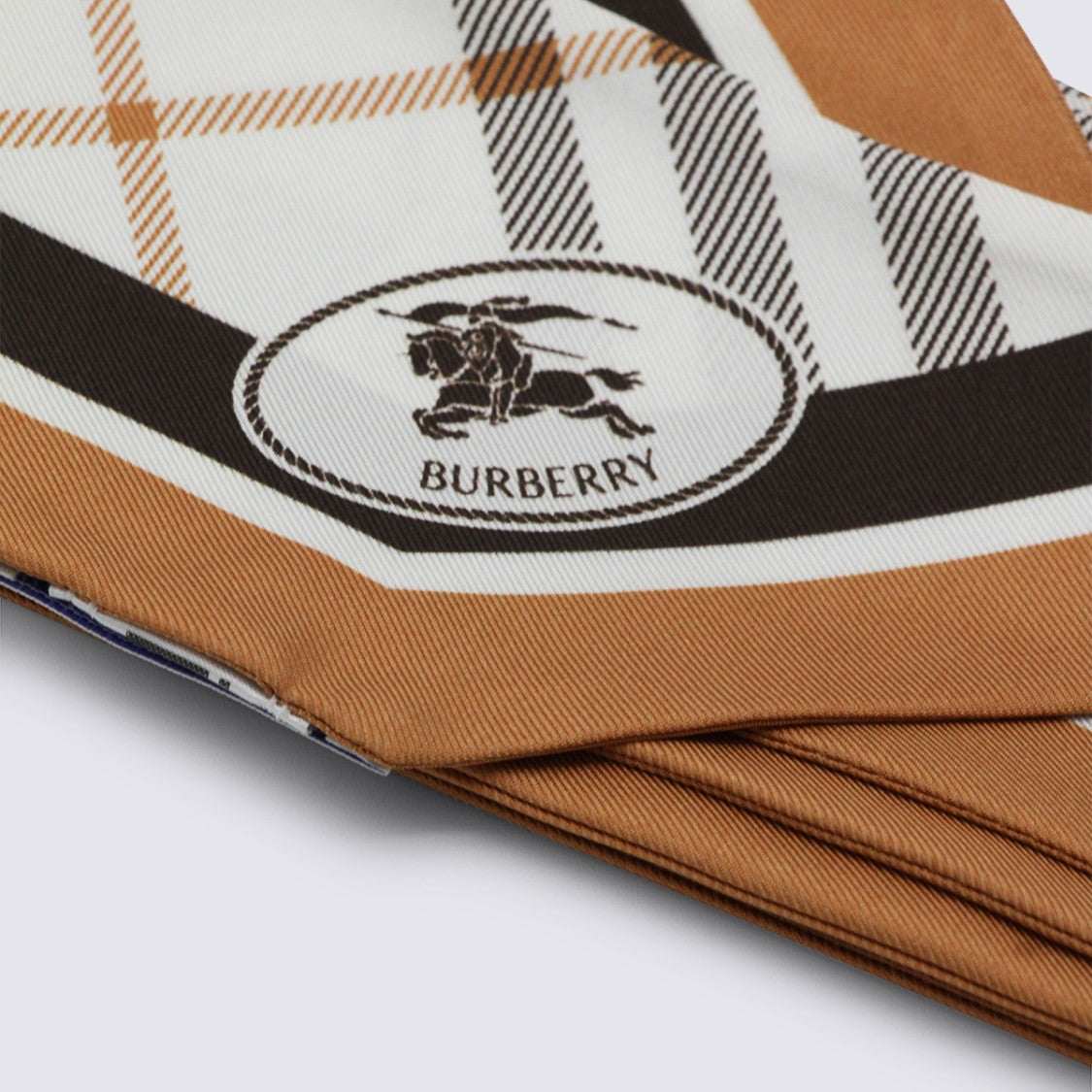 Burberry White Silk Scarf