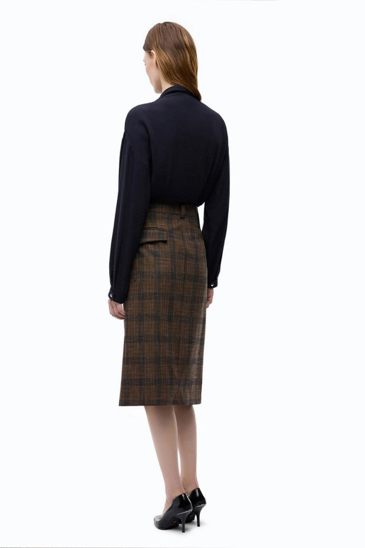 Pinko Navy Mandarin Collar Relaxed Shirt