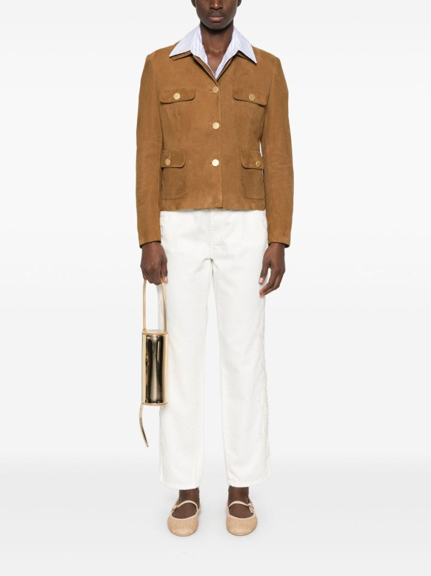 Ermanno Scervino White Trousers With Front Button Closure