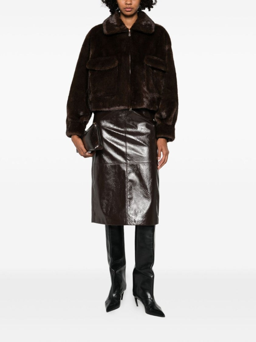 Betta Corradi Plush Faux Fur Cropped Coat