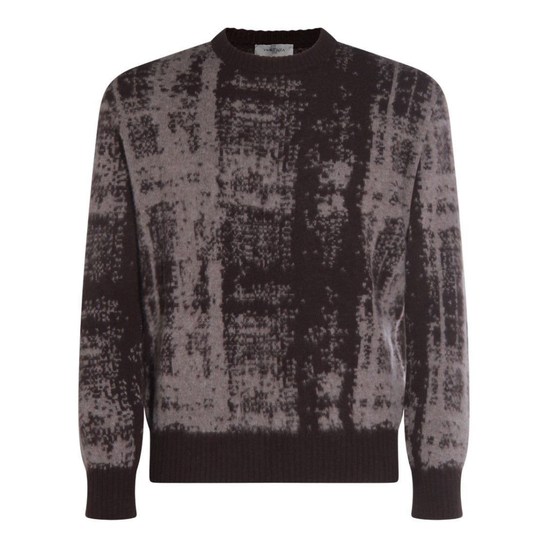Piacenza Cashmere Textured Knit Sweater With Classic Crew Neckline