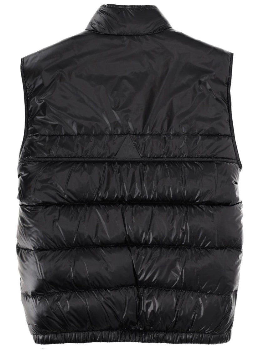 Moncler Grenoble Sleeveless Padded Jacket With Glossy Finish And Logo