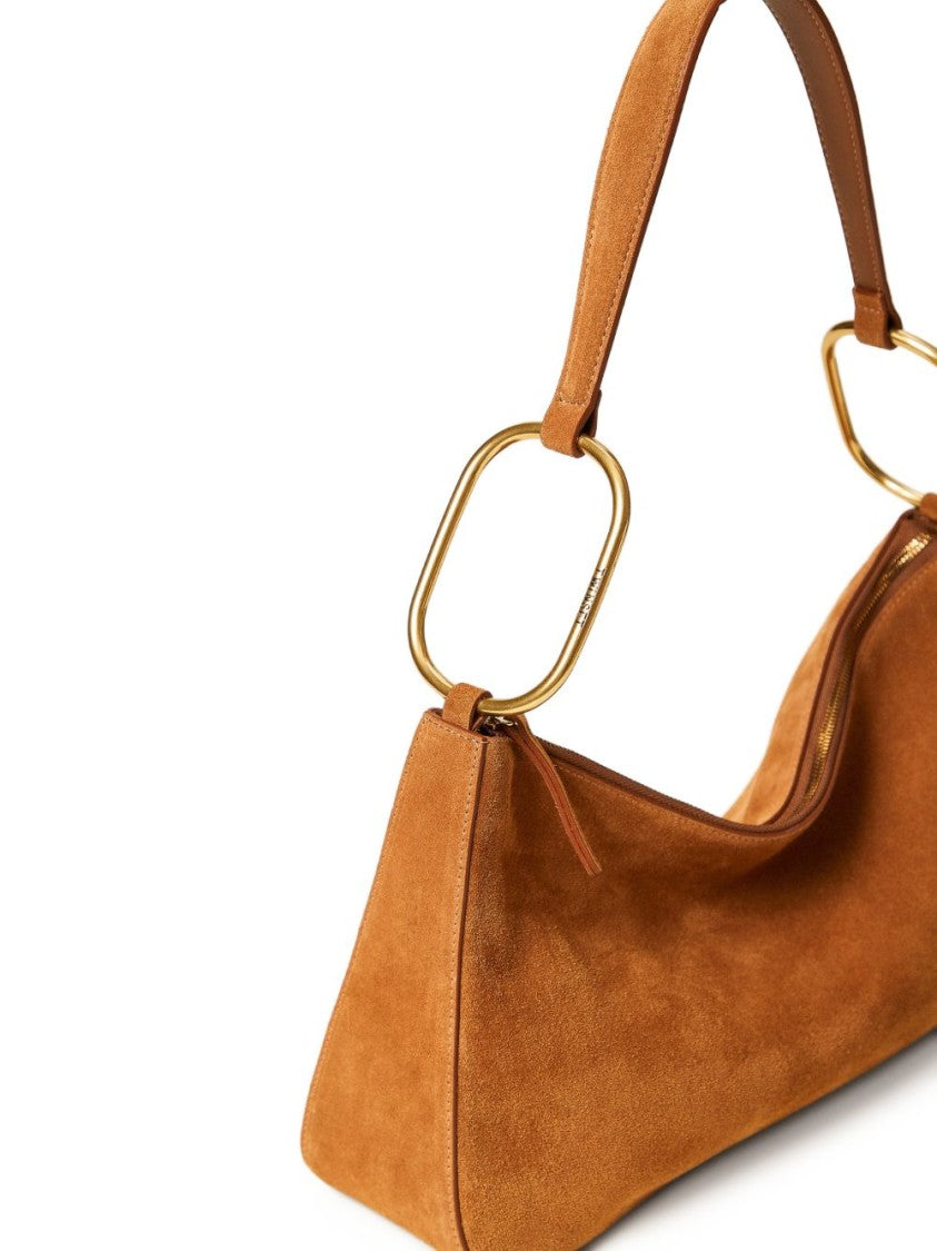 Twin-Set Brown Calf Leather Shoulder Bag