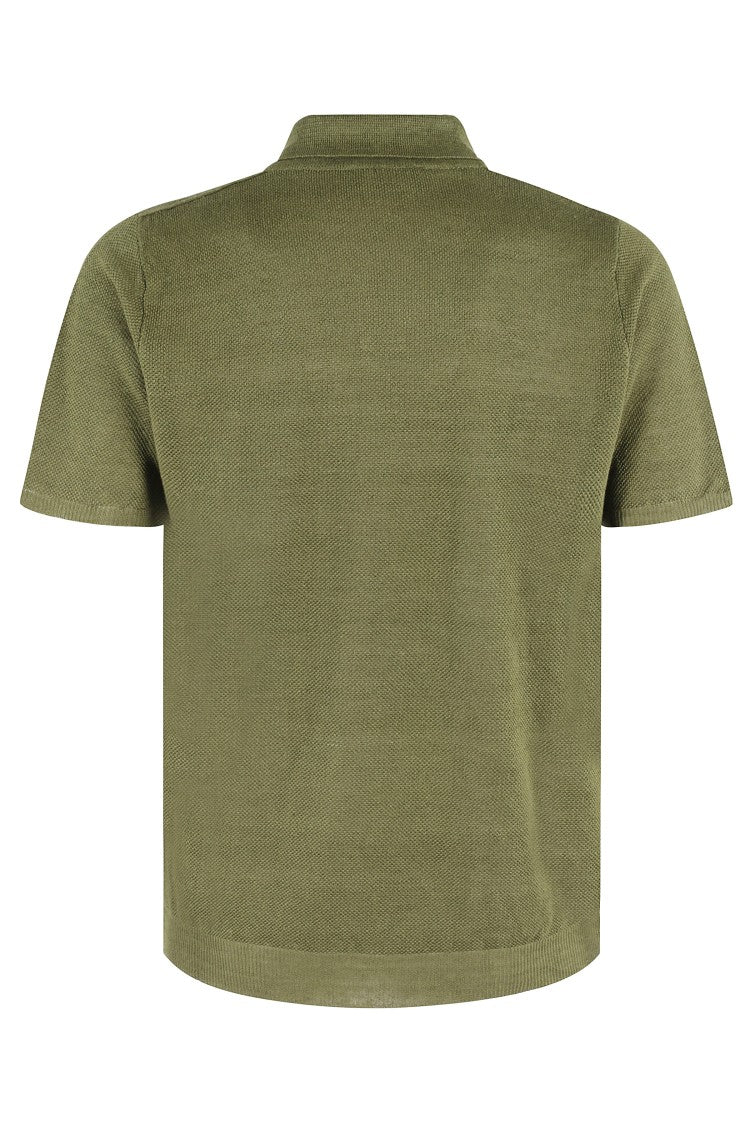 Roberto Collina Military Green Short Sleeve Piquet Polo Shirt