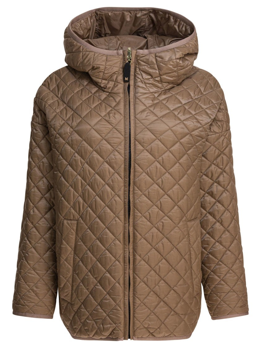 Max Mara Short Padded Coat With Diamond Stitching