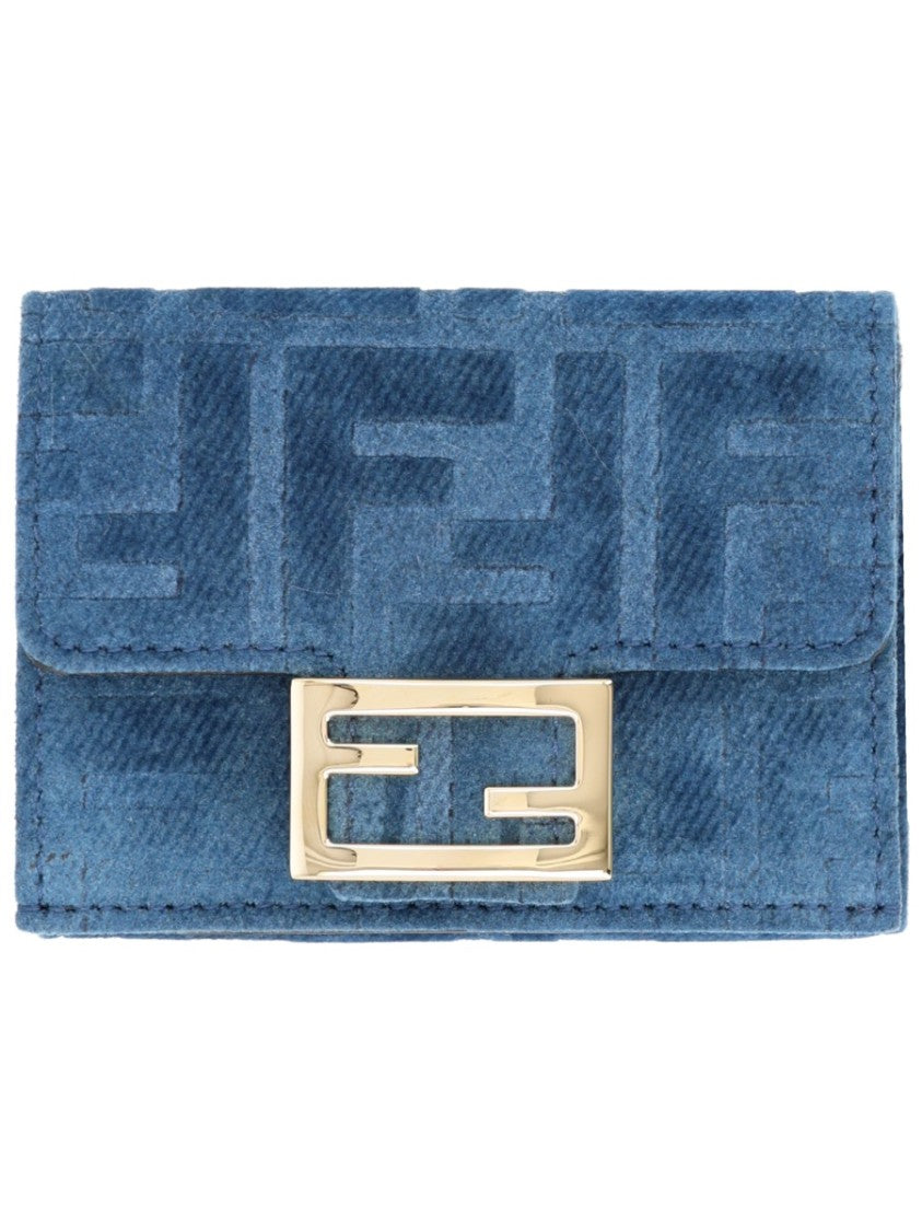 Fendi Micro Trifold Baguette Fabric Wallet