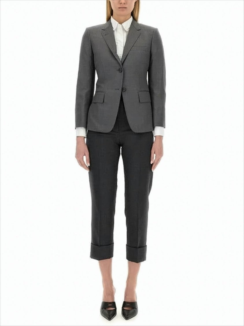 Thom Browne Tailored Cropped Suit Pants With Cuffed Hem And Refined Details