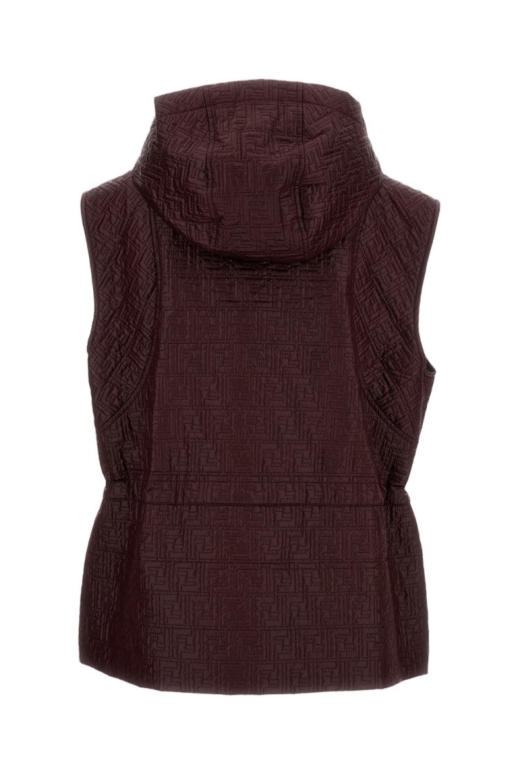 Fendi Quilted Nylon Vest With High Collar