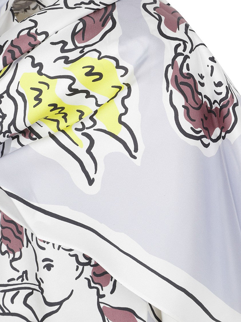 Tory Burch Silk Top With Cape-Style And Cherub Motif