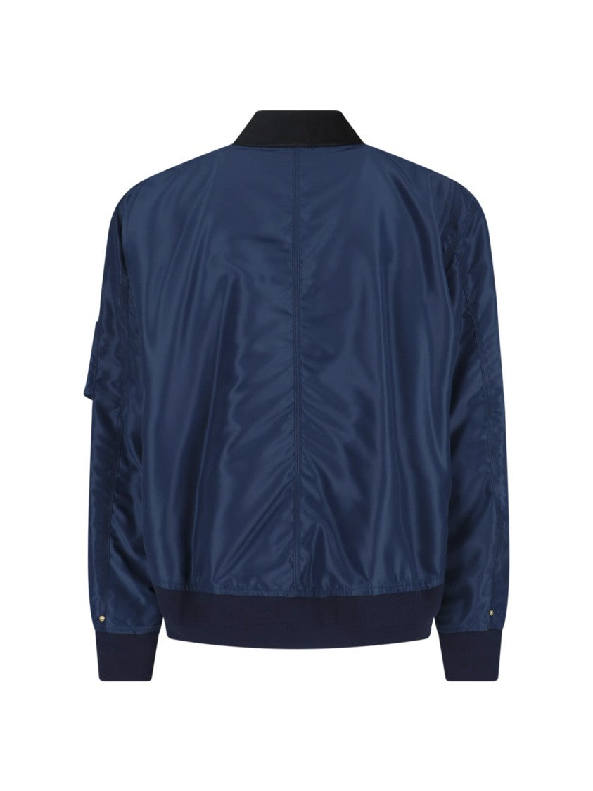 Sacai Detroit Canvas Ma-1 Jacket With Structured Silhouette And Contrast Detailing