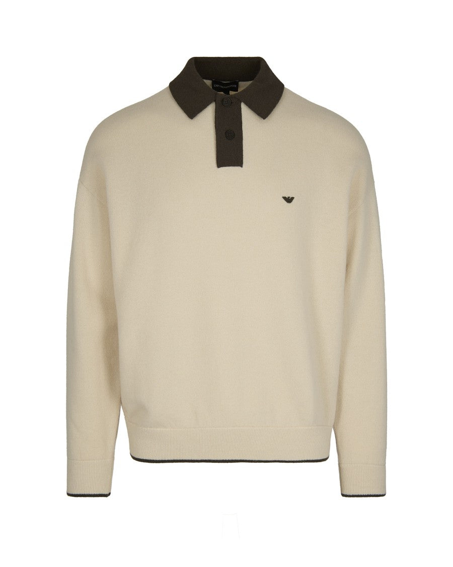 Emporio Armani Colorblock Polo Collar Sweater