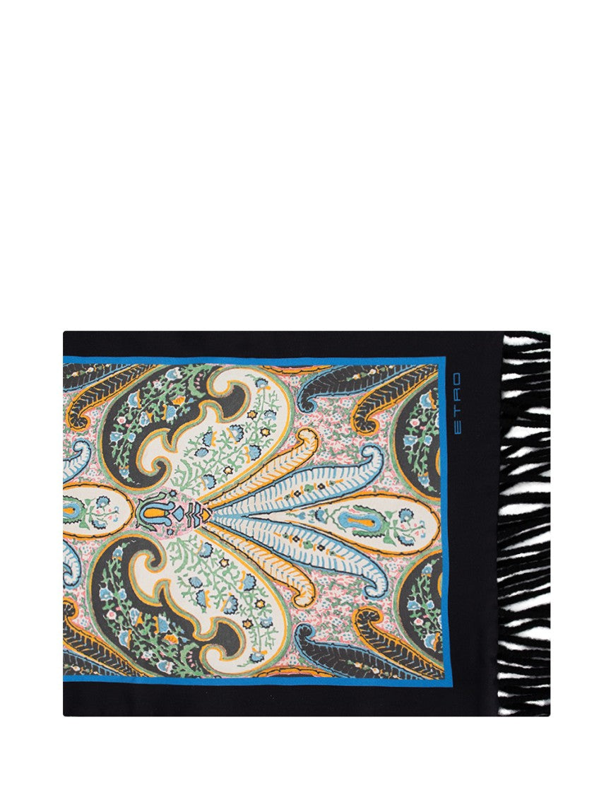 Etro Silk Scarf With All Over Paisley Floral Motifs