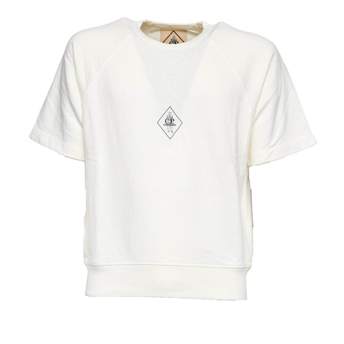 C.P. Company Malfilè Fleece Crewneck Printed Short-Sleeve Sweatshirt