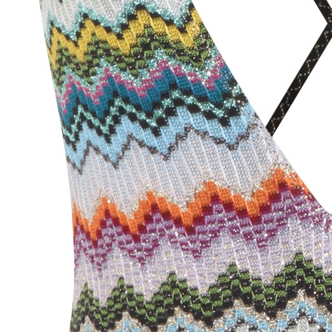 Missoni Zigzag Pattern One-Piece Swimsuit With Deep V-Neckline