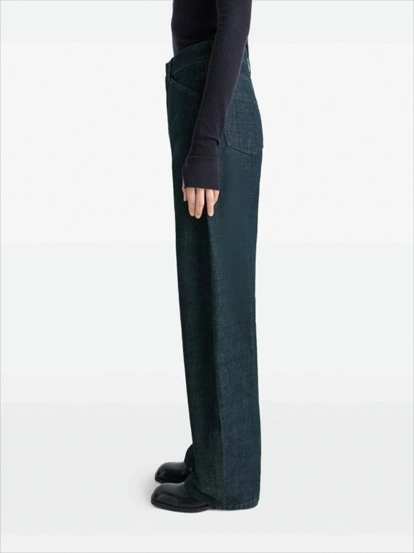 Lemaire High-Waisted Indigo Curved Trousers With Tapered Ankle
