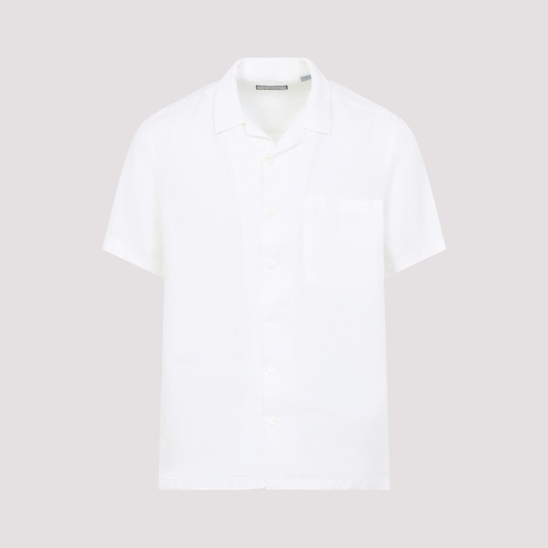 Canali Pure White Linen Shirt With Pointed Collar