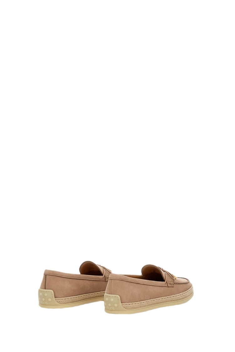 Tod's Leather And Raffia Loafer