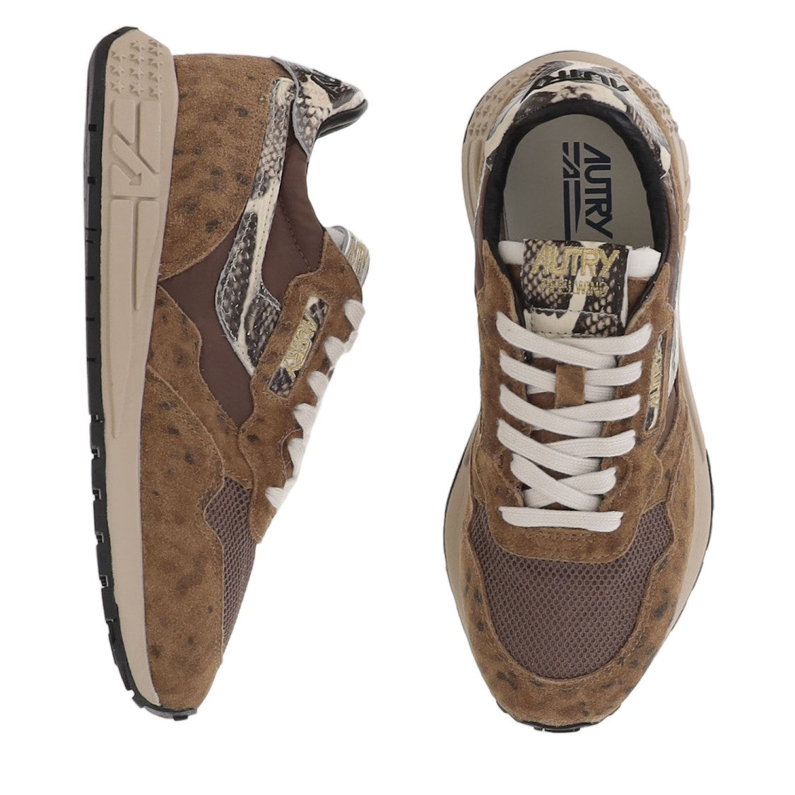 Autry Animal Print Leather Running Sneakers