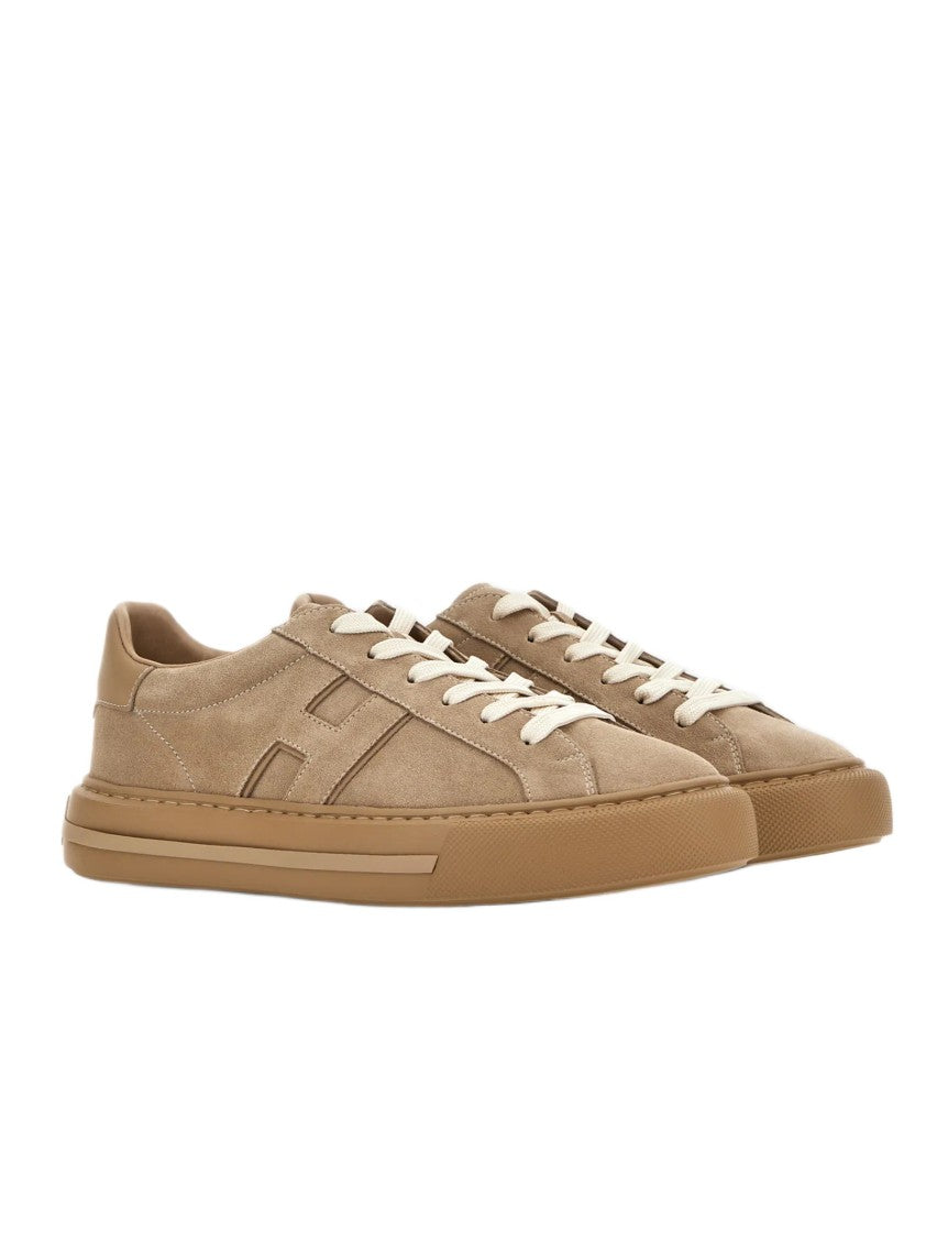 Hogan Low-Top Suede Sneakers With Smooth Leather Accents