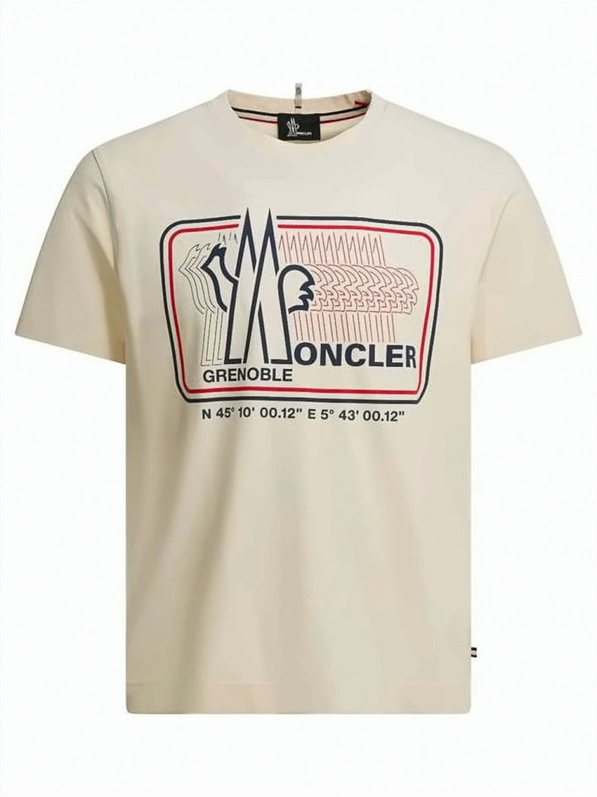 Moncler Cropped Short-Sleeved T-Shirt With Horizontal Stripe