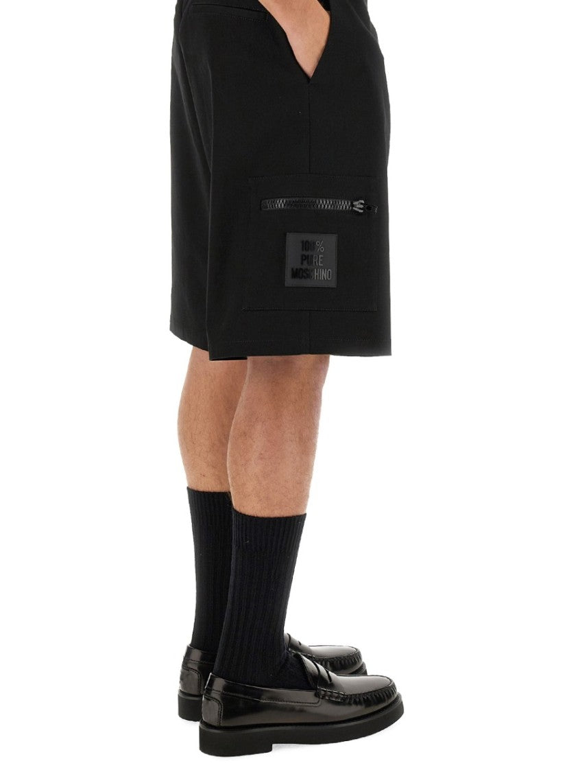 Moschino Knee-Length Black Bermuda Shorts
