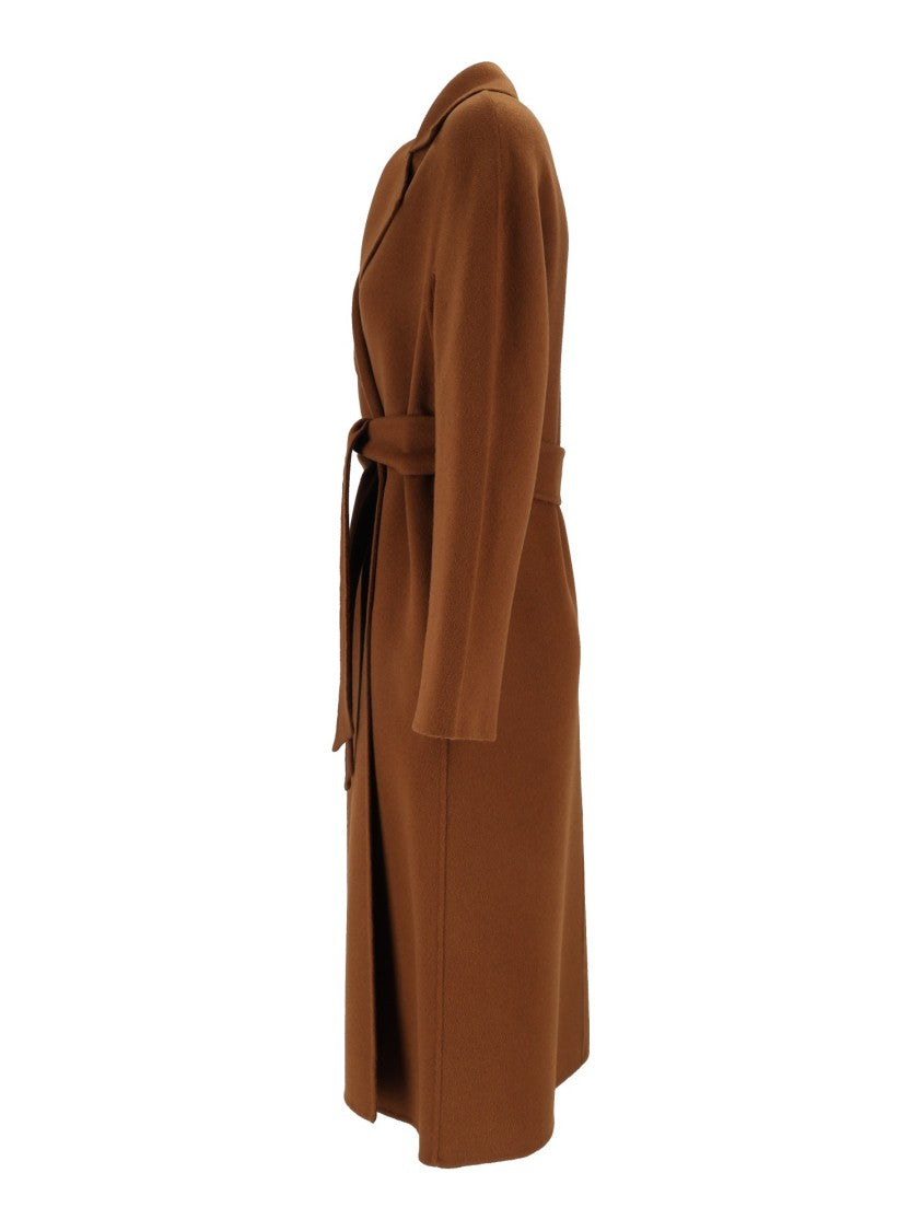 Max Mara Brown Cles Belted Wrap Coat