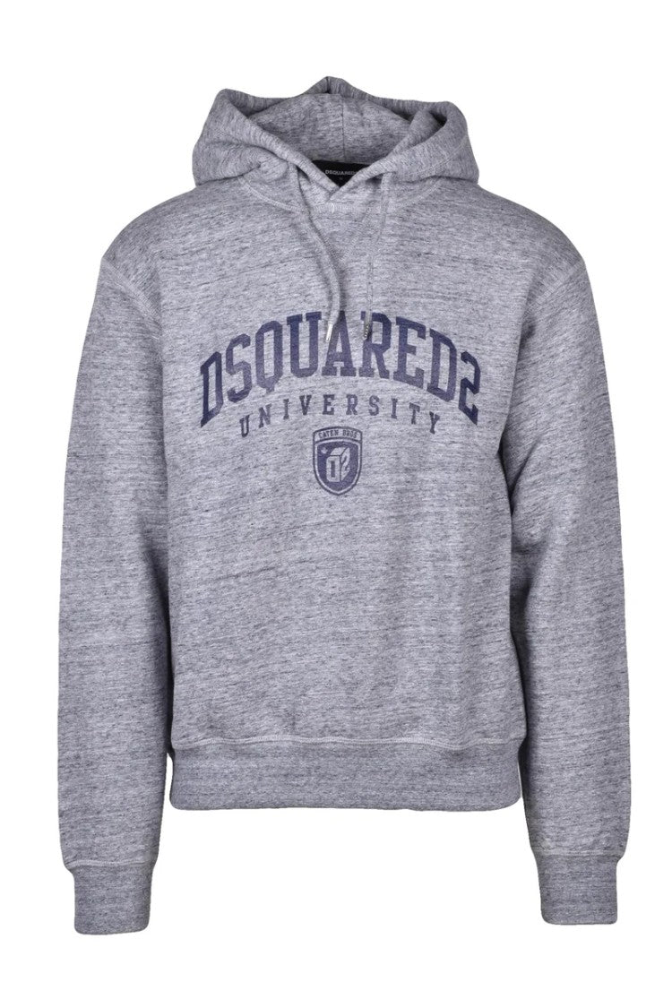 Dsquared2 Heathered Grey Hoodie With Classic Design