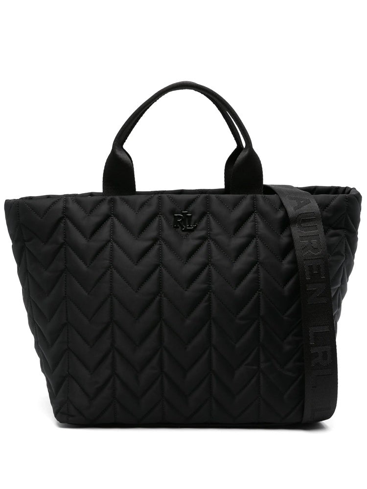 Lauren Ralph Lauren Extra-Large Quilted Chevron Nylon Tote Bag
