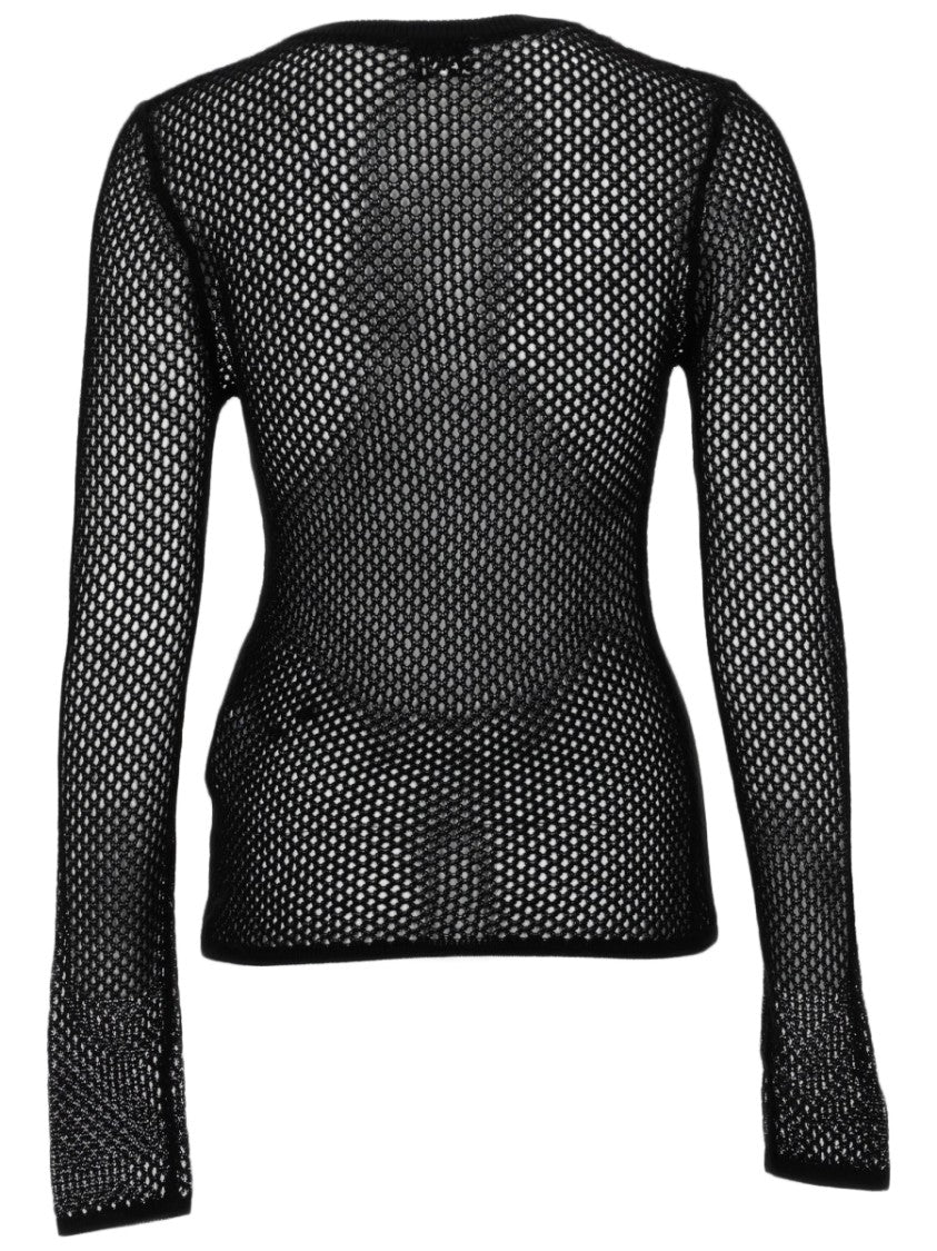Ganni Slim Fit Organic Cotton Mesh Top