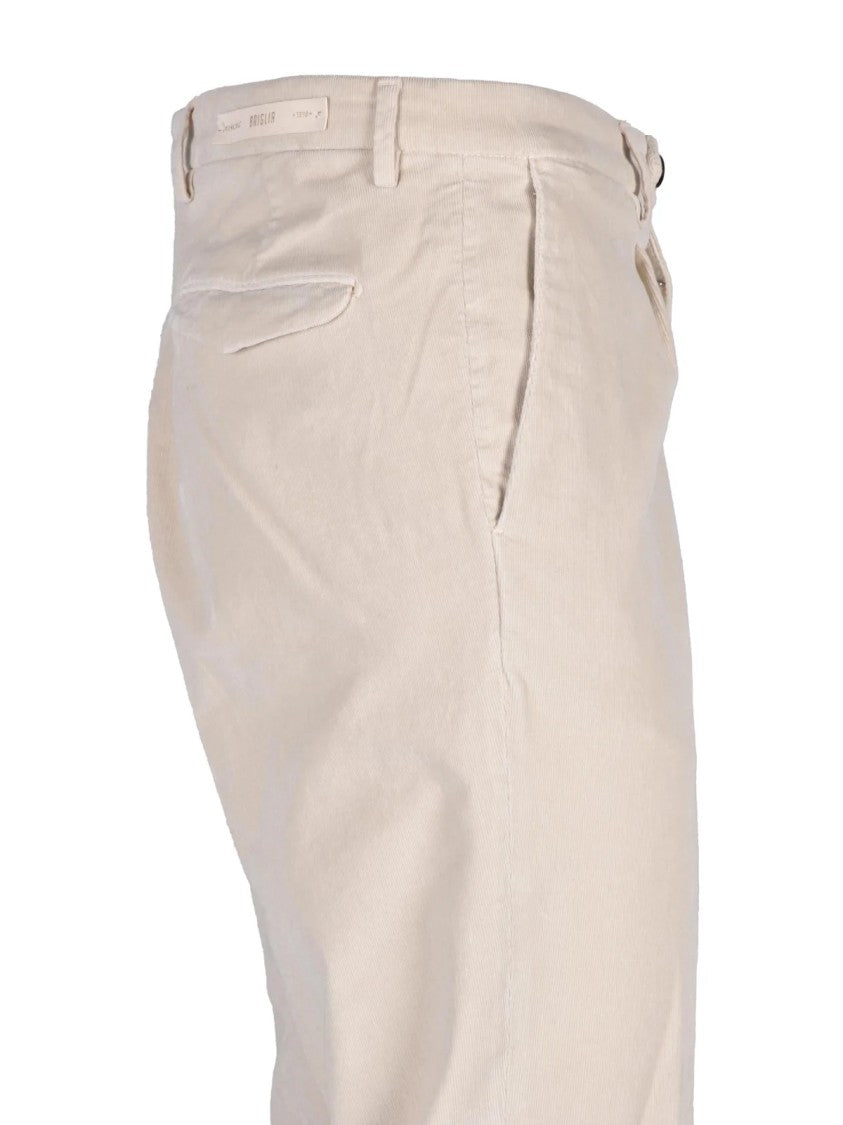 Briglia 1949 White Stretch Cotton-Blend Chino Pants