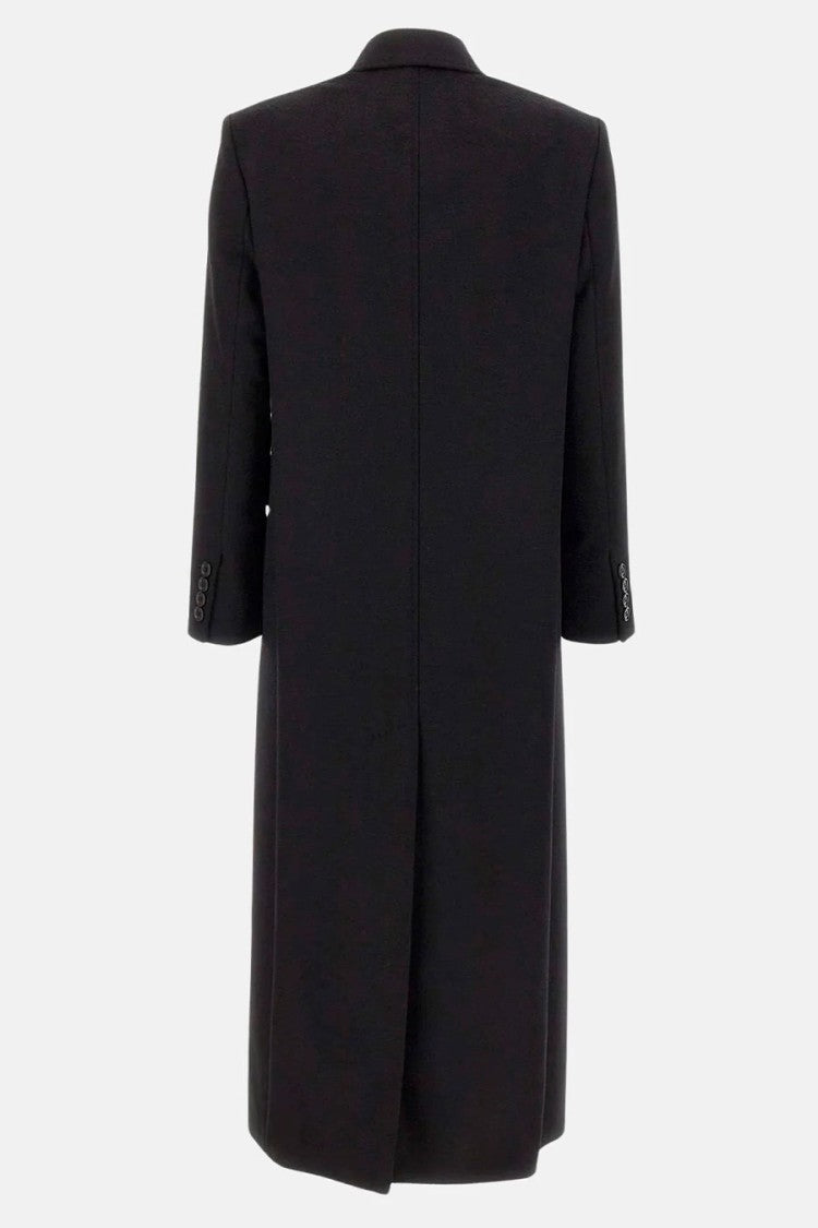 Max Mara Black Msteffige Double-Breasted Virgin Wool Coat