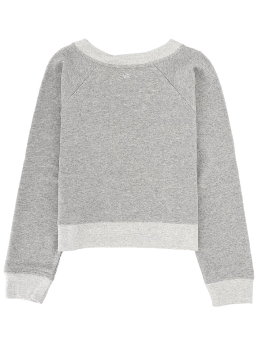 Victoria Beckham Typography Cropped Cotton-Blend Sweatshirt