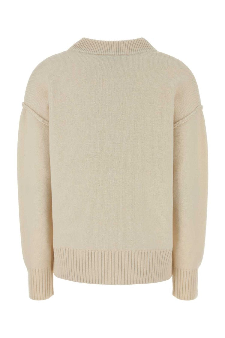 Ami Ivory Wool Cardigan