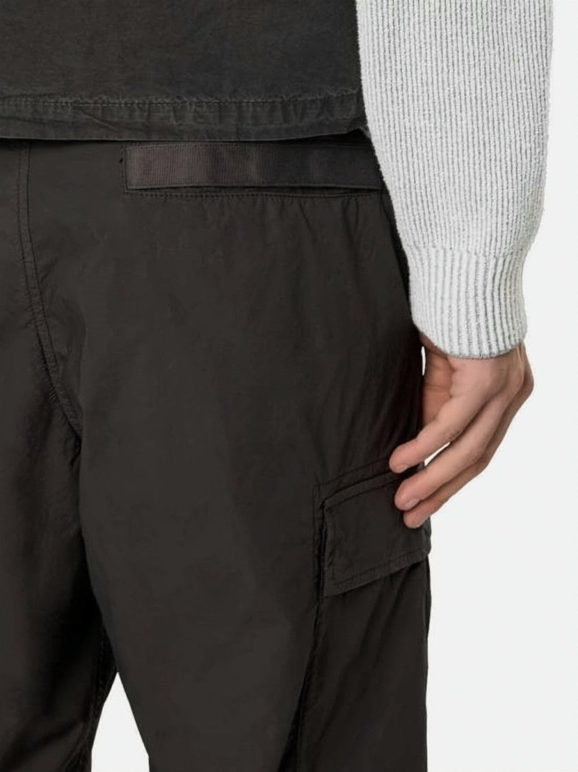 Stone Island Utilitarian Black Straight Pants With Cargo Pockets