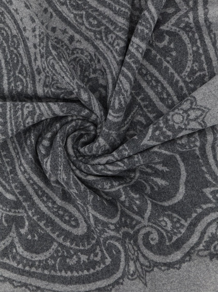 Etro Paisley Pattern Wool And Cashmere Blend Plaid