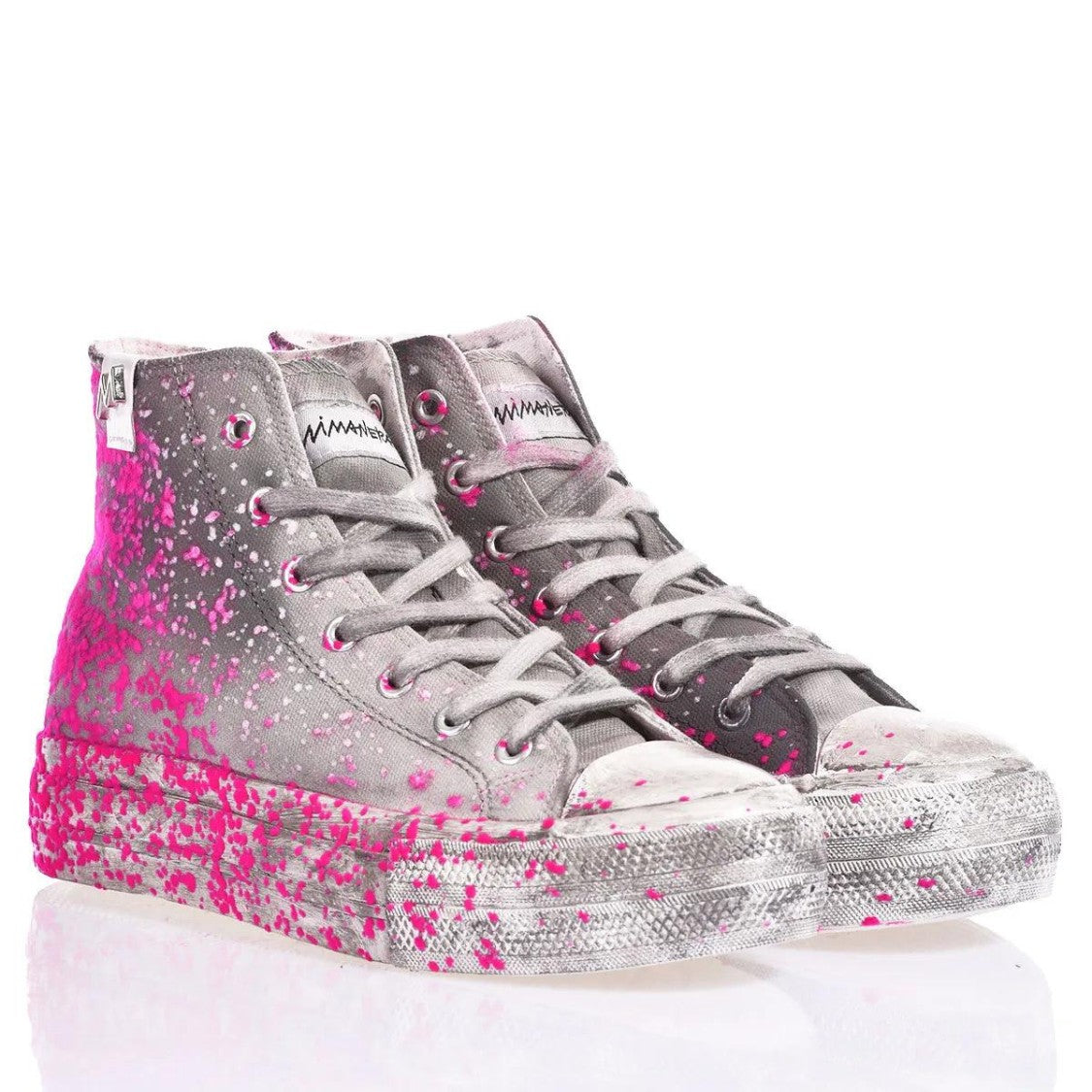 Mimanera Airlines Platform Fucsia Flock Sneakers
