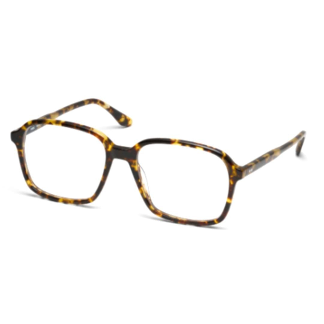 Peter And May Marguerite Square Acetate Eyeglasses With Yellow Tortoise Shell Pattern