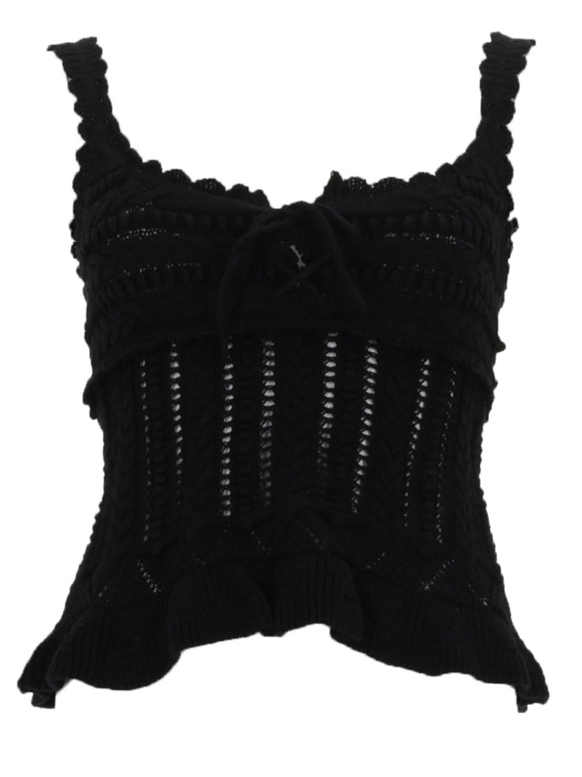 Isabel Marant Étoile Neves Black Openwork Knitted Top