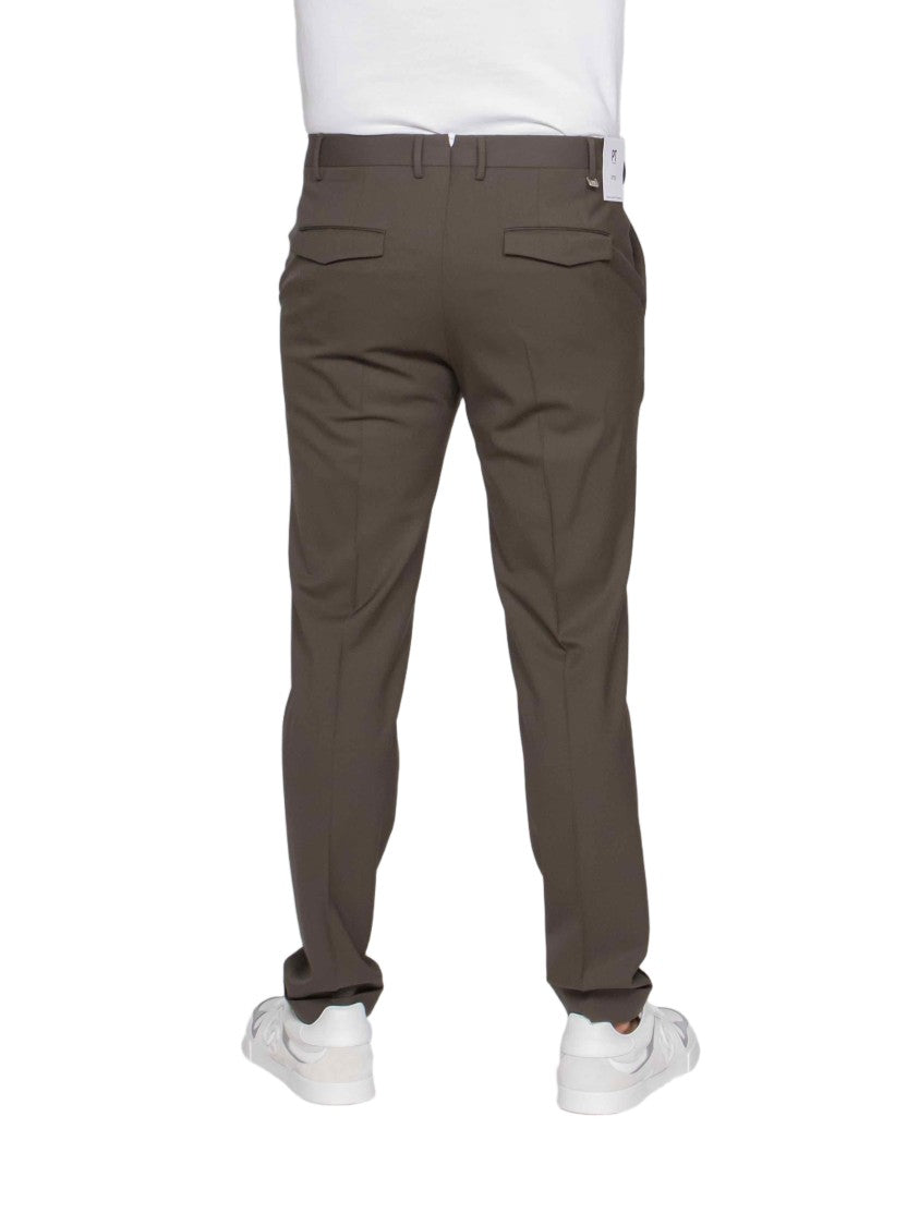 Pt Torino Slim Fit Tailored Trousers With Flat Front Design