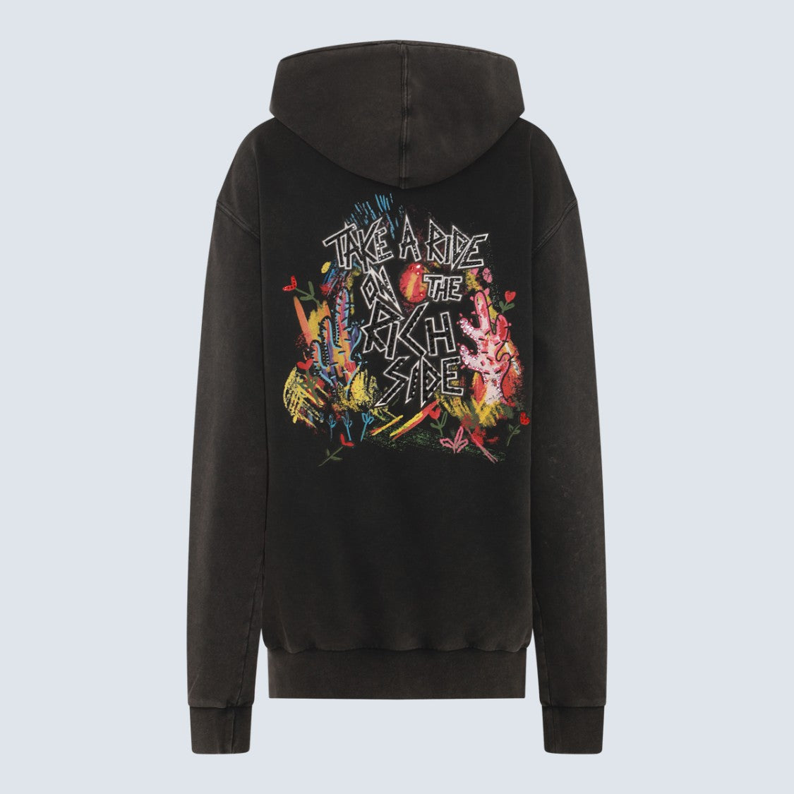 Alessandra Rich Relaxed Fit Hoodie With Wild Side Graphic