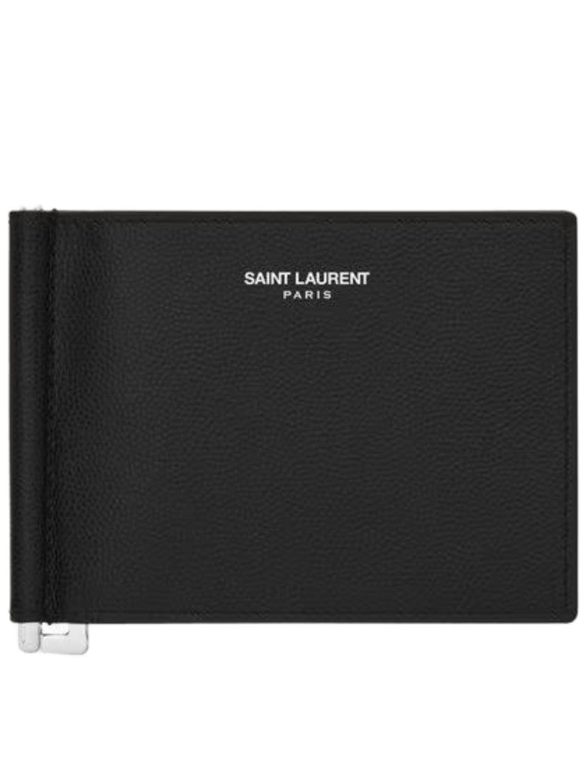Saint Laurent Rectangular Textured Leather Wallet
